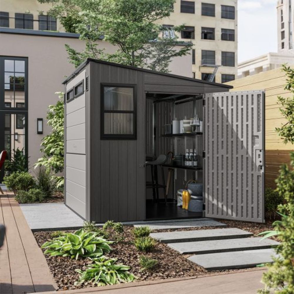 Suncast 8 ft. x 7 ft. Cabana Entertainment Garden Shed (BMCB8730T)